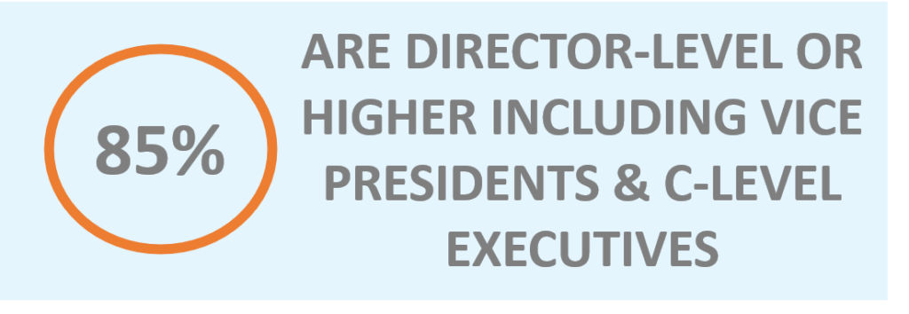 85 percent are director-level or higher
